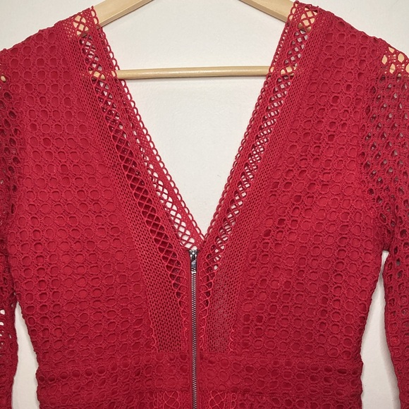 ASTR The Label Mesh Body-Con Red Dress NEW - Picture 8 of 12